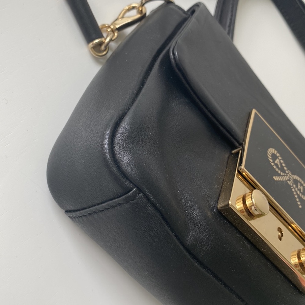 Anya Hindmark Cross Body Black Leather Bag - Picture 4 of 10